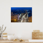 Uitzicht van La Rambla tijdens de luchtnacht Poster (Keuken)