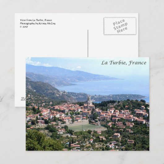 Uitzicht van La Turbie, Frankrijk Briefkaart (Voorkant / Achterkant)