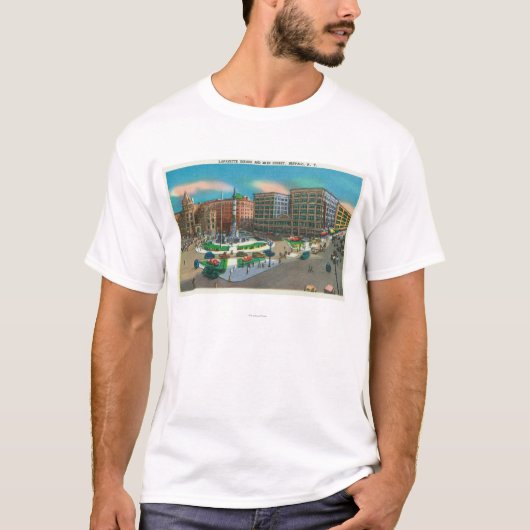 Uitzicht van Lafayette Square en Main Street T-shirt (Voorkant)