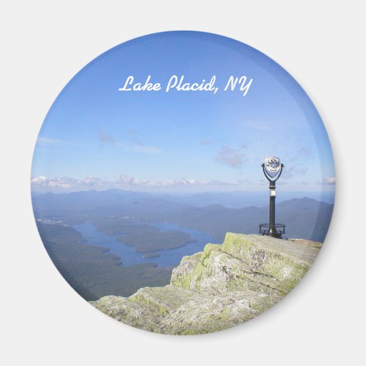 Uitzicht van Lake Placid NY Ronde Magnet (Voorkant)