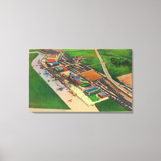 Uitzicht van Lambert Air FieldSt. Louis, MO Canvas Afdruk (Voorkant)