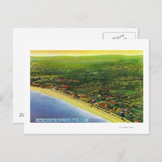 Uitzicht van Lange Beach in York Beach Briefkaart (Voorkant / Achterkant)
