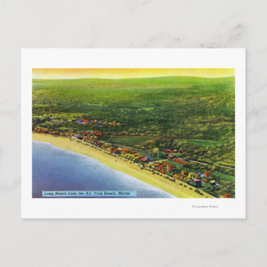 Uitzicht van Lange Beach in York Beach Briefkaart (Voorkant)
