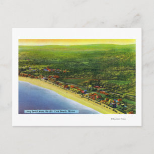 Uitzicht van Lange Beach in York Beach Briefkaart