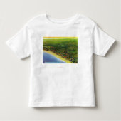 Uitzicht van Lange Beach in York Beach Kinder Shirts (Voorkant)