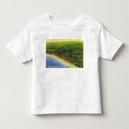 Uitzicht van Lange Beach in York Beach Kinder Shirts (Voorkant)