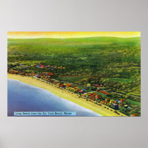 Uitzicht van Lange Beach in York Beach Poster