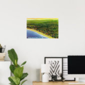 Uitzicht van Lange Beach in York Beach Poster (Thuiskantoor)