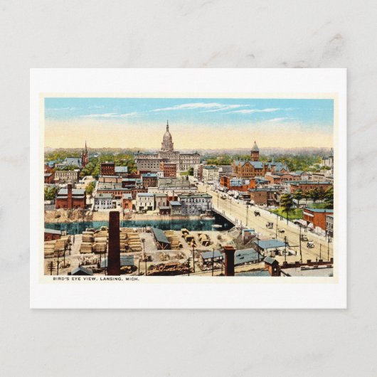  Uitzicht van Lansing, Michigan, Briefkaart (Voorkant)