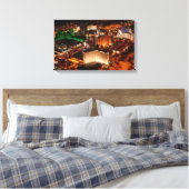 Uitzicht van Las Vegas vanuit een blimp Canvas Afdruk (Insitu (Slaapkamer))