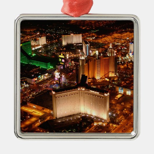 Uitzicht van Las Vegas vanuit een blimp Metalen Ornament (Voorkant)