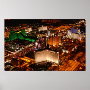 Uitzicht van Las Vegas vanuit een blimp Poster