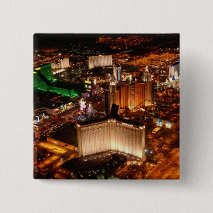 Uitzicht van Las Vegas vanuit een blimp Vierkante Button 5,1 Cm
