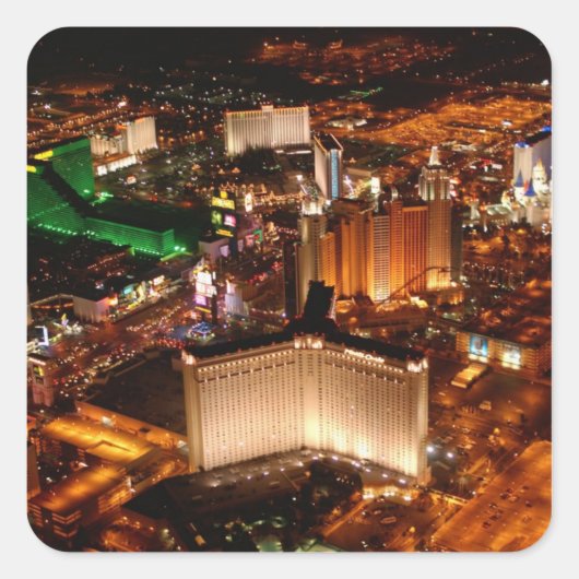 Uitzicht van Las Vegas vanuit een blimp Vierkante Sticker (Voorkant)