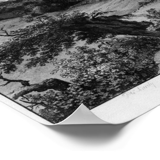 Uitzicht van Lausanne Poster (Hoek)