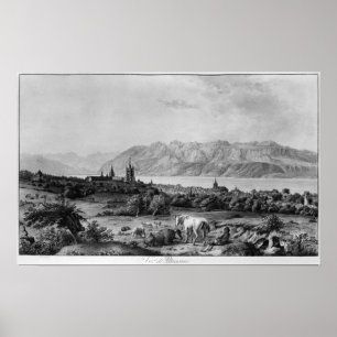Uitzicht van Lausanne Poster