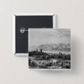 Uitzicht van Lausanne Vierkante Button 5,1 Cm (Voorkant /achterkant)