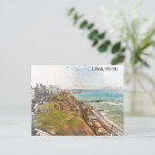 Uitzicht van Lima in de Stille Oceaan Briefkaart (Staand voorkant)