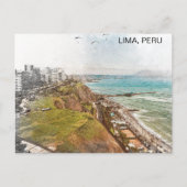 Uitzicht van Lima in de Stille Oceaan Briefkaart (Voorkant)