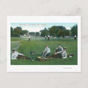 Uitzicht van Lincoln Park Tennis GroundsChicago, I Briefkaart