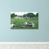 Uitzicht van Lincoln Park Tennis GroundsChicago, I Canvas Afdruk (Insitu (Houten vloer))