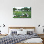 Uitzicht van Lincoln Park Tennis GroundsChicago, I Canvas Afdruk (Insitu (Slaapkamer))