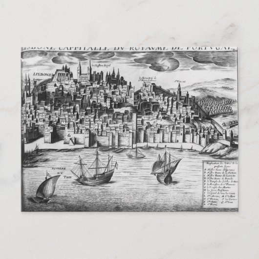 Uitzicht van Lissabon Briefkaart (Voorkant)