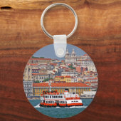 Uitzicht van Lissabon met oude veerboot op de Tagu Sleutelhanger (Voorkant)