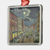 Uitzicht van Lissabon Street in Night Metalen Ornament (Links)