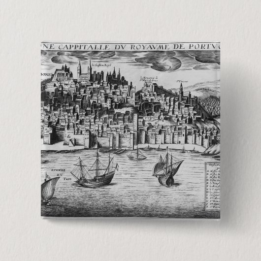 Uitzicht van Lissabon Vierkante Button 5,1 Cm (Voorkant)