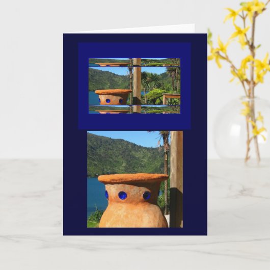 Uitzicht van Lochmara Wenskaart Kaart (Gele Bloem)