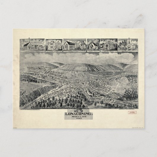Uitzicht van Lonaconing, Maryland (1905) Briefkaart (Voorkant)