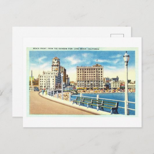 Uitzicht van Long Beach, Californië, Briefkaart (Voorkant / Achterkant)