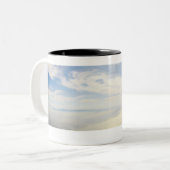 Uitzicht van Long Beach, Californië Tweekleurige Koffiemok (Voorkant links)