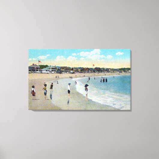 Uitzicht van Long Beach en Cape Ann Canvas Afdruk (Voorkant)