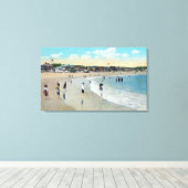 Uitzicht van Long Beach en Cape Ann Canvas Afdruk (Insitu (Houten vloer))