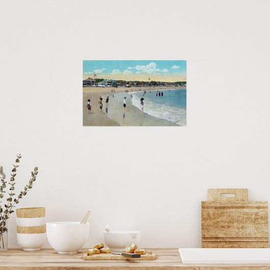 Uitzicht van Long Beach en Cape Ann Poster (Keuken)