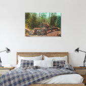 Uitzicht van Lumberjacks, Logging SceneSterling, C Canvas Afdruk (Insitu (Slaapkamer))