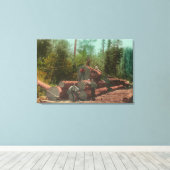 Uitzicht van Lumberjacks, Logging SceneSterling, C Canvas Afdruk (Insitu (Houten vloer))