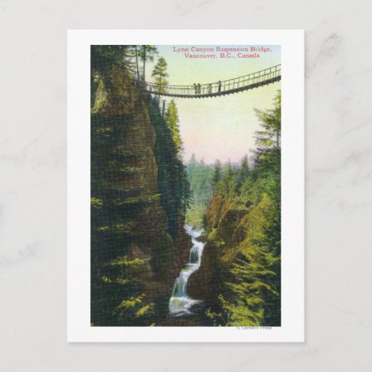 Uitzicht van Lynn Canyon Suspension Bridge Briefkaart (Voorkant)