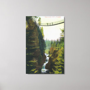 Uitzicht van Lynn Canyon Suspension Bridge Canvas Afdruk