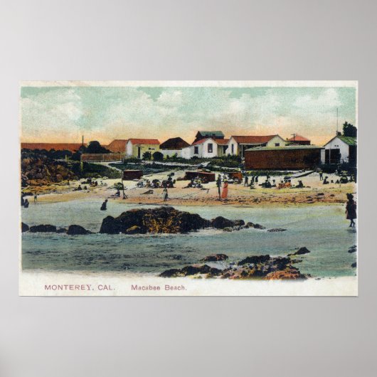 Uitzicht van Macabee Beach Monterey, CA Poster (Voorkant)