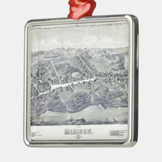 Uitzicht van Madison, Connecticut (1881) Metalen Ornament (Links)