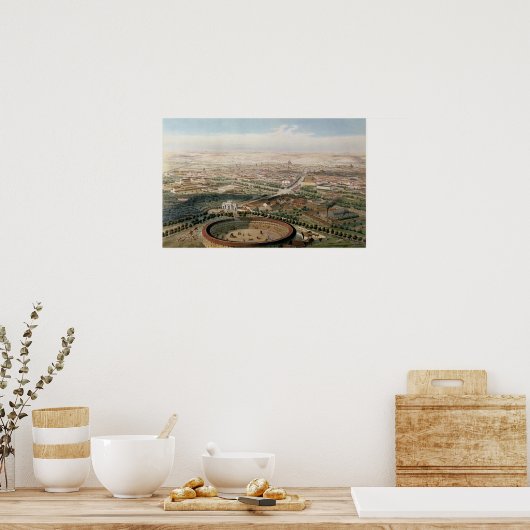 Uitzicht van Madrid vanaf het Plaza de Toros Poster (Keuken)