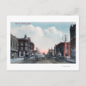 Uitzicht van Main Street and Horse Carriages Briefkaart (Voorkant)