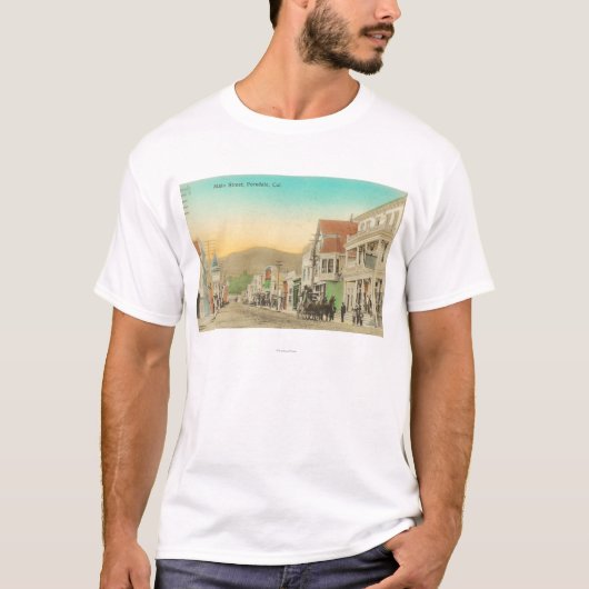 Uitzicht van Main Street, Horse Carriage T-shirt (Voorkant)