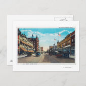 Uitzicht van Main Street met model-T Ford Cars Briefkaart (Voorkant / Achterkant)