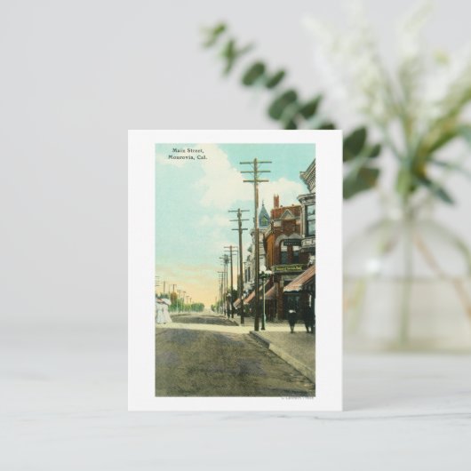 Uitzicht van Main Street Monrovia, CA Briefkaart (Staand voorkant)