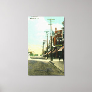 Uitzicht van Main Street Monrovia, CA Canvas Afdruk
