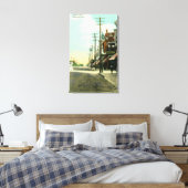 Uitzicht van Main Street Monrovia, CA Canvas Afdruk (Insitu (Slaapkamer))